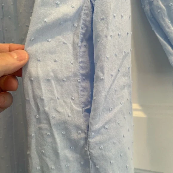 Eileen West Blue Swiss Dot Button Down Cotton Nightgown Womens Small Cottage - Picture 7 of 11